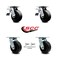 Service Caster 5 Inch Polyolefin Caster Set with Ball Bearings 2 Brakes 2 Swivel Locks SCC SCC-TTL30S520-POB-2-BSL-2 - alternate 4